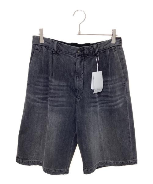 Adam et Rope（アダム エ ロペ）Adam et Rope (アダム エ ロペ) ダメージデニム バギー イージー ショーツ ブラック サイズ:Lの古着・服飾アイテム
