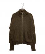 TOMORROW LANDトゥモローランド）の古着「シェットランドウール ジップアップニットブルゾン」｜ブラウン