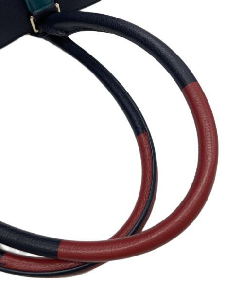 PAUL SMITH（ポールスミス）PAUL SMITH (ポールスミス) ハンドルバイカラーレザートートバッグ ネイビーの古着・服飾アイテム