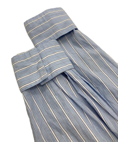 La boutique BonBon（ラブティックボンボン）La boutique BonBon (ラブティックボンボン) ストライプクロップドシャツ ブルー サイズ:FREEの古着・服飾アイテム