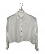 La boutique BonBonラブティックボンボン）の古着「シアークロップドシャツ」｜ホワイト