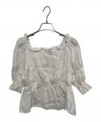 La boutique BonBonラブティックボンボン）の古着「シャーリングギャザーブラウス」｜ホワイト