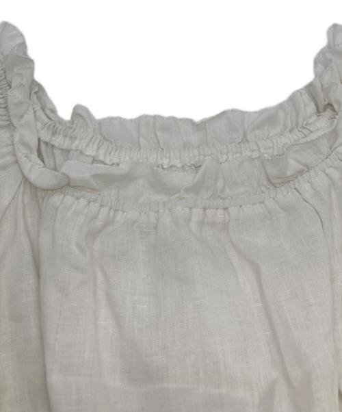 La boutique BonBon（ラブティックボンボン）La boutique BonBon (ラブティックボンボン) シャーリングギャザーブラウス ホワイト サイズ:FREEの古着・服飾アイテム