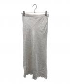 La boutique BonBonラブティックボンボン）の古着「きらきらサテンロングナロースカート」｜ホワイト