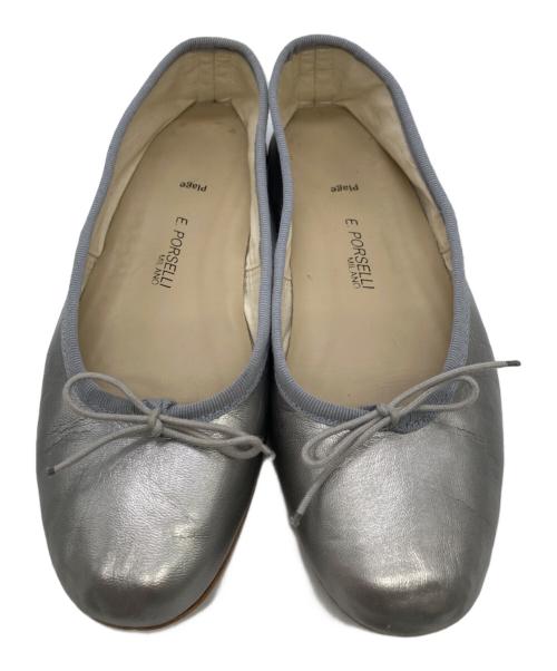 E.PORSELLI（ポルセリ）E.PORSELLI (ポルセリ) バレエシューズ シルバー サイズ:不明の古着・服飾アイテム
