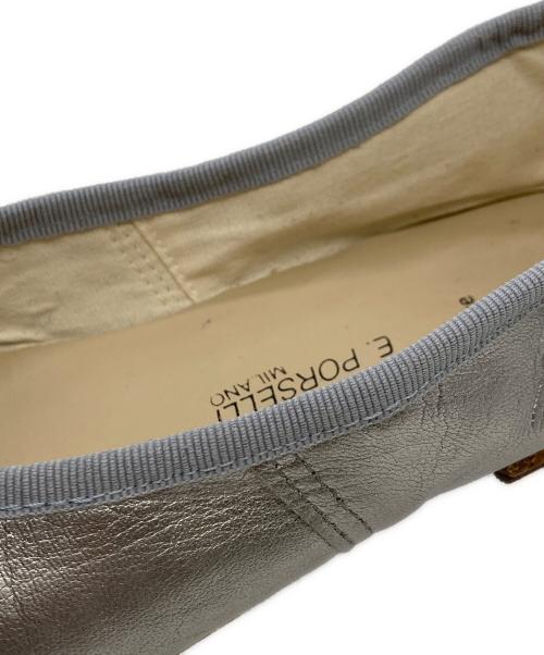 E.PORSELLI（ポルセリ）E.PORSELLI (ポルセリ) バレエシューズ シルバー サイズ:不明の古着・服飾アイテム