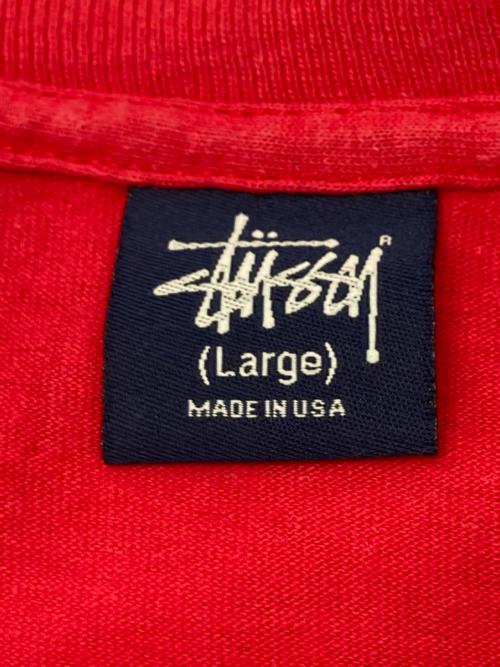 stussy（ステューシー）stussy (ステューシー) SKULL Stay in OLD School オールドプリントTシャツ レッド サイズ:Lの古着・服飾アイテム