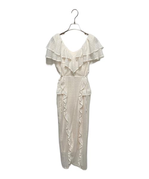 Lily Brown（リリーブラウン）Lily Brown (リリーブラウン) ストレッチレースラッフルワンピース ホワイト サイズ:1の古着・服飾アイテム
