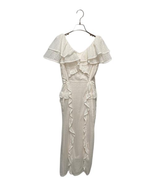 Lily Brown（リリーブラウン）Lily Brown (リリーブラウン) ストレッチレースラッフルワンピース ホワイト サイズ:1の古着・服飾アイテム