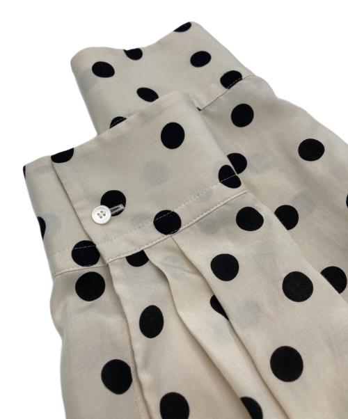 BALLSEY（ボールジィ）BALLSEY (ボールジィ) ドットプリント ネックギャザーブラウス ベージュ サイズ:36の古着・服飾アイテム