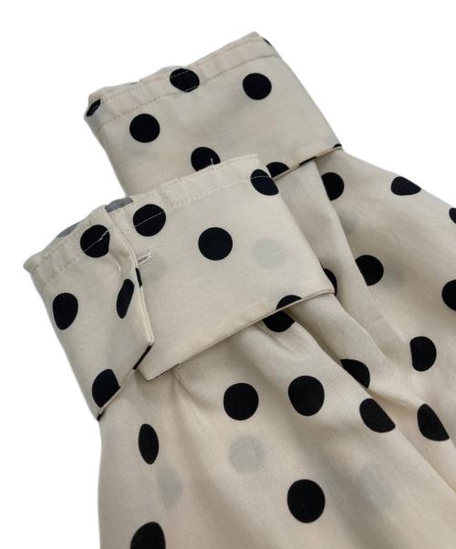 BALLSEY（ボールジィ）BALLSEY (ボールジィ) ドットプリント ネックギャザーブラウス ベージュ サイズ:36の古着・服飾アイテム