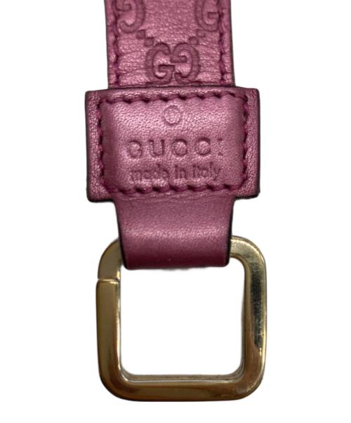 GUCCI（グッチ）GUCCI (グッチ) レザーキーリング ピンクの古着・服飾アイテム