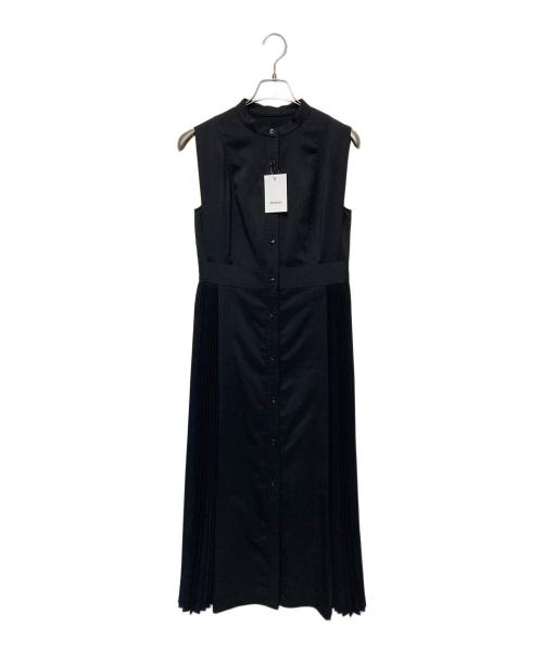 STUDIOUS（ステュディオス）STUDIOUS (ステュディオス) ドライツイルサイドプリーツワンピース ブラック サイズ:2の古着・服飾アイテム