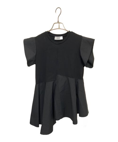 Adam et Rope（アダム エ ロペ）Adam et Rope (アダム エ ロペ) フリルペプラムカットソー ブラック サイズ:FREEの古着・服飾アイテム