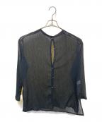 BEAUTY&YOUTHビューティーアンドユース）の古着「クレープ クルーネックカーディガン」｜ブラック