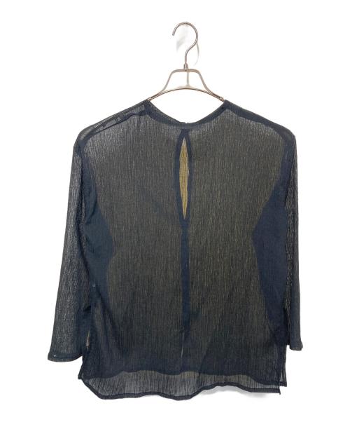 BEAUTY&YOUTH（ビューティーアンドユース）BEAUTY&YOUTH (ビューティーアンドユース) クレープ クルーネックカーディガン ブラック サイズ:FREEの古着・服飾アイテム