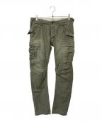 ATTACHMENTアタッチメント）の古着「スリムカーブ カーゴパンツ」｜オリーブ