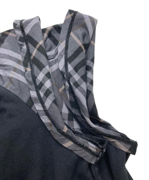 BURBERRY BLUE LABEL（バーバリー ブルー レーベル）BURBERRY BLUE LABEL (バーバリーロンドンブルーレーベル) チェック切替チュニックブラウス ブラック サイズ:38の古着・服飾アイテム