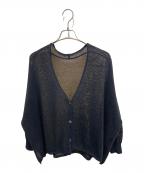 Spick and Spanスピック＆スパン）の古着「ペーパーヤーンカーディガン」｜ブラック