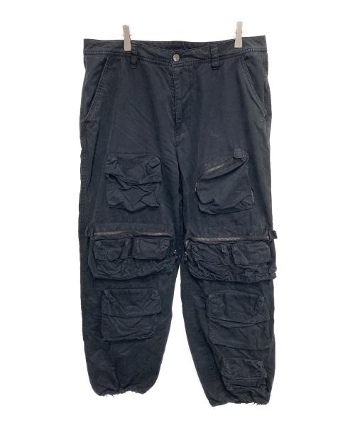 BOILER ROOM（ボイラールーム）BOILER ROOM (ボイラールーム) マルチポケットデザインカーゴパンツ ブラック サイズ:34の古着・服飾アイテム