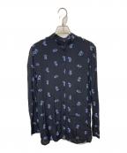 maison kitsuneメゾンキツネ）の古着「スタンドカラーシャツ」｜ブラック