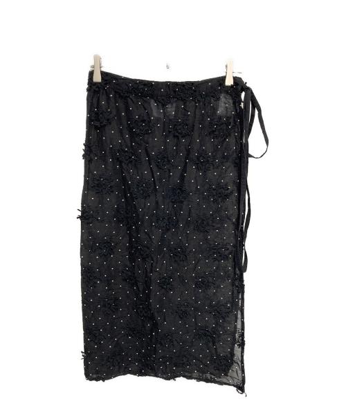 crinkle crinkle crinkle（クリンクル クリンクル クリンクル）crinkle crinkle crinkle (クリンクル クリンクル クリンクル) ラップスカート ブラック サイズ:FREEの古着・服飾アイテム