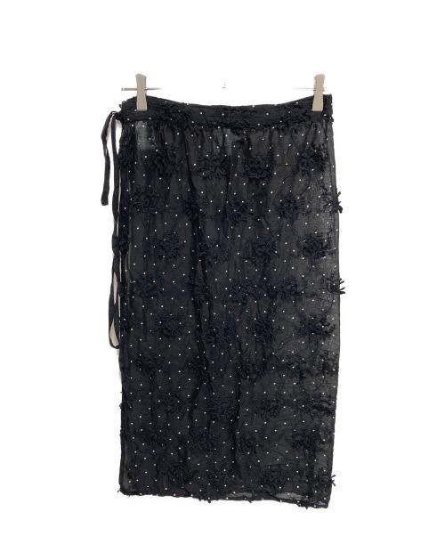 crinkle crinkle crinkle（クリンクル クリンクル クリンクル）crinkle crinkle crinkle (クリンクル クリンクル クリンクル) ラップスカート ブラック サイズ:FREEの古着・服飾アイテム