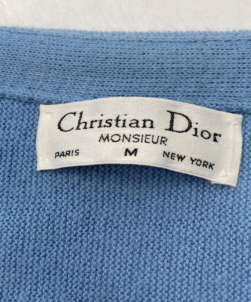 Christian Dior MONSIEUR（クリスチャンディオールムッシュ）Christian Dior MONSIEUR (クリスチャンディオールムッシュ) ヴィンテージアクリルカーディガン ブルー サイズ:Ｍの古着・服飾アイテム