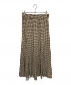 JOURNAL STANDARDジャーナルスタンダード）の古着「ギンガムチェックフレアスカート」｜ベージュ