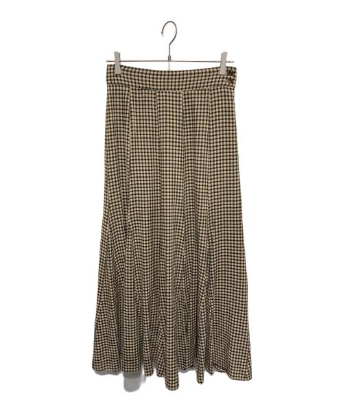 JOURNAL STANDARD（ジャーナルスタンダード）JOURNAL STANDARD (ジャーナルスタンダード) ギンガムチェックフレアスカート ベージュ サイズ:FREEの古着・服飾アイテム