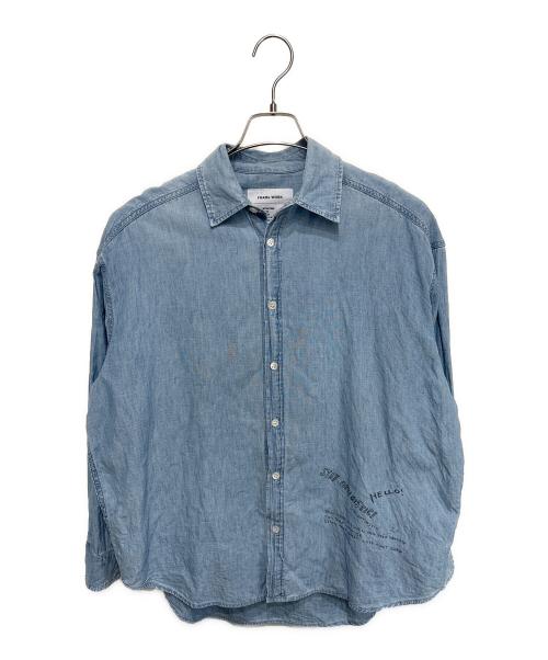 FRAMeWORK（フレームワーク）FRAMeWORK (フレームワーク) ダンガリーグラフィティシャツ ブルー サイズ:FREEの古着・服飾アイテム