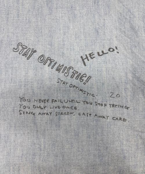 FRAMeWORK（フレームワーク）FRAMeWORK (フレームワーク) ダンガリーグラフィティシャツ ブルー サイズ:FREEの古着・服飾アイテム