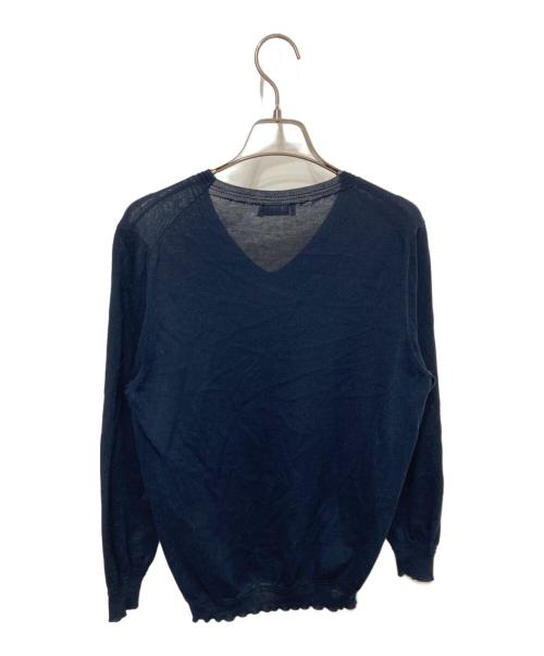 JIL SANDER（ジルサンダー）JIL SANDER (ジルサンダー) コットンボーダーニット ネイビー サイズ:40の古着・服飾アイテム