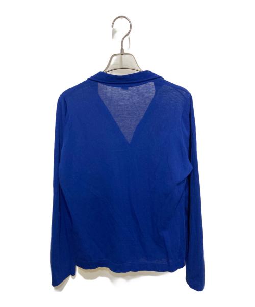 45R（フォーティファイブ・アール）45R (フォーティファイブ・アール) アイスコットンのスキッパーニットカーディガン  ブルー サイズ:3の古着・服飾アイテム