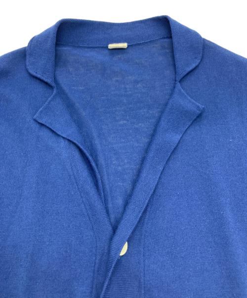 45R（フォーティファイブ・アール）45R (フォーティファイブ・アール) アイスコットンのスキッパーニットカーディガン  ブルー サイズ:3の古着・服飾アイテム