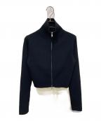 UNITED ARROWSユナイテッドアローズ）の古着「コットンブレンド リブ ジップ カーディガン ―ウォッシャブル―」｜ブラック