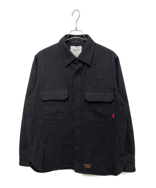 WTAPS（ダブルタップス）WTAPS (ダブルタップス) メルトンCPOシャツジャケット ブラック サイズ:2の古着・服飾アイテム