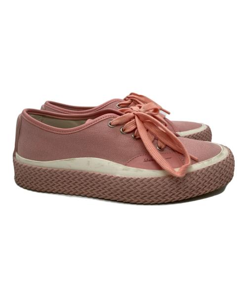 Salvatore Ferragamo（サルヴァトーレ フェラガモ）Salvatore Ferragamo (サルヴァトーレ フェラガモ) キャンバス ローカットスニーカー ピンク サイズ:6.5の古着・服飾アイテム