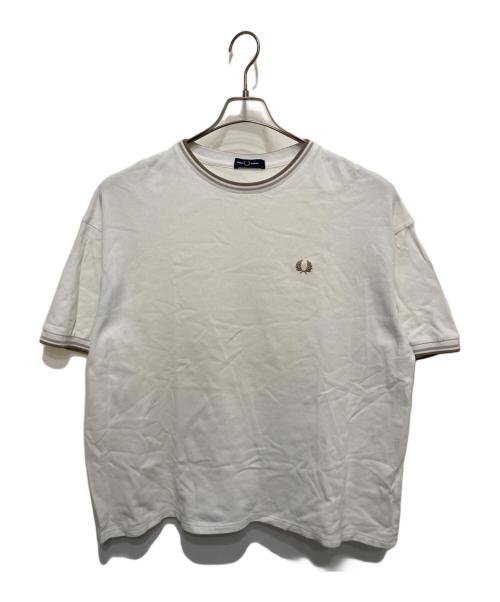 FRED PERRY（フレッドペリー）FRED PERRY (フレッドペリー) JOURNAL STANDARD (ジャーナルスタンダード) 別注 鹿の子クルーネックTシャツ ホワイト サイズ:Lの古着・服飾アイテム