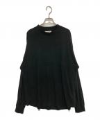 UNFILアンフィル）の古着「ローシルクプレーンジャージ ロングスリーブTEE」｜ブラック