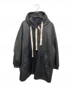 bractmentブラクトメント）の古着「ライナーベスト付 Fレザーフードブルゾン」｜ブラック