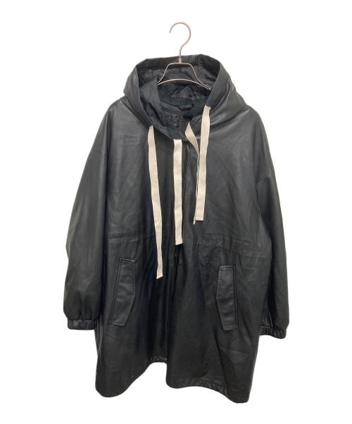 bractment（ブラクトメント）bractment (ブラクトメント) ライナーベスト付 Fレザーフードブルゾン ブラック サイズ:FREEの古着・服飾アイテム