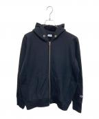 Championチャンピオン）の古着「リバースウィーブジップフーデッドスウェットシャツ」｜ブラック