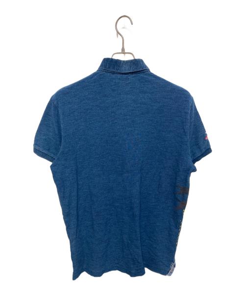 POLO BY RALPH LAUREN（ポロ バイ ラルフローレン）POLO BY RALPH LAUREN (ポロ バイ ラルフローレン) The Elk Ridge Polo Shirt  -LIMITED EDITION- / 刺繍リペア加工ポロシャツ ブルー サイズ:Ｍの古着・服飾アイテム