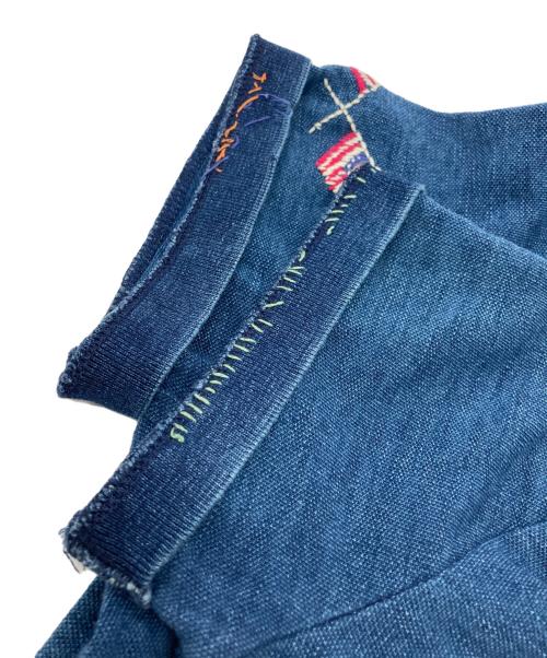 POLO BY RALPH LAUREN（ポロ バイ ラルフローレン）POLO BY RALPH LAUREN (ポロ バイ ラルフローレン) The Elk Ridge Polo Shirt  -LIMITED EDITION- / 刺繍リペア加工ポロシャツ ブルー サイズ:Ｍの古着・服飾アイテム