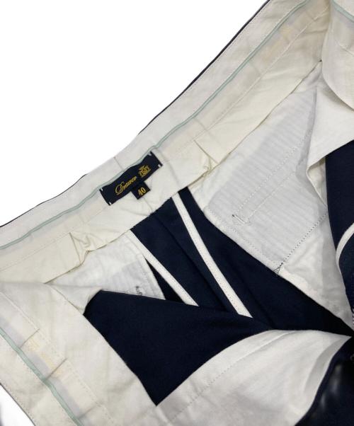 DRAWER（ドゥロワー）DRAWER (ドゥロワー) ウールモヘヤサテンタックパンツ ネイビー サイズ:40の古着・服飾アイテム