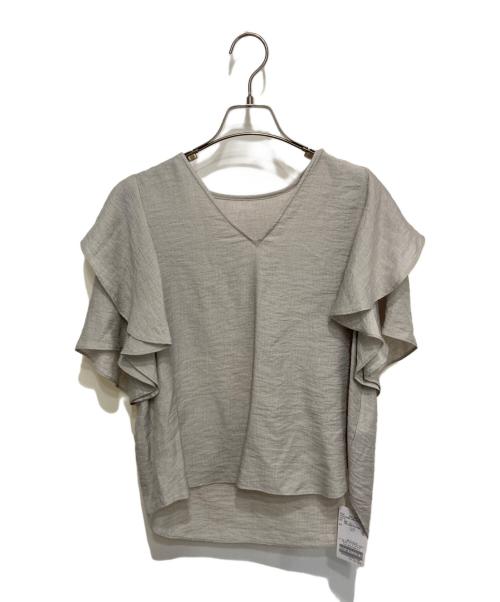Noble（ノーブル）Noble (ノーブル) ファジーリネンラッフルブラウス グレー サイズ:FREE 未使用品の古着・服飾アイテム