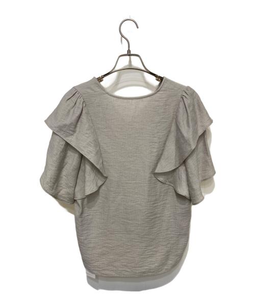 Noble（ノーブル）Noble (ノーブル) ファジーリネンラッフルブラウス グレー サイズ:FREE 未使用品の古着・服飾アイテム