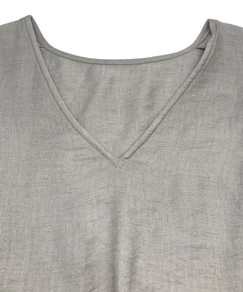 Noble（ノーブル）Noble (ノーブル) ファジーリネンラッフルブラウス グレー サイズ:FREE 未使用品の古着・服飾アイテム