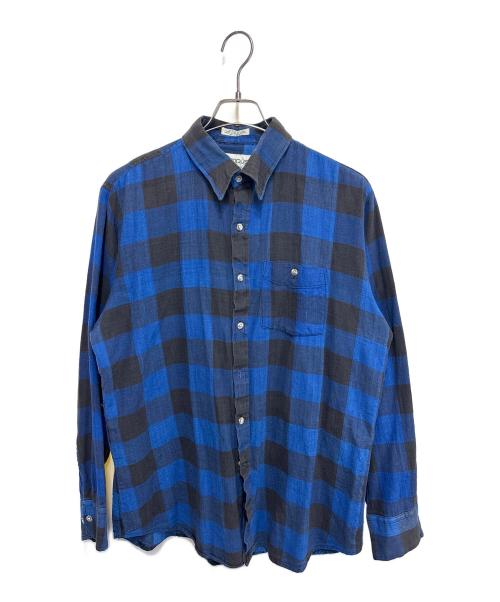 CAMPUS（キャンパス）CAMPUS (キャンパス) バッファローチェックフランネルシャツ ブルー×ブラック サイズ:Lの古着・服飾アイテム